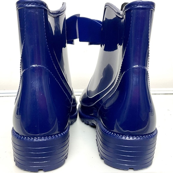 NRUDPQV Blue Waterproof Bow Rubber Rain Winter Snow Ankle Boots  size 6.5 - Picture 8 of 16